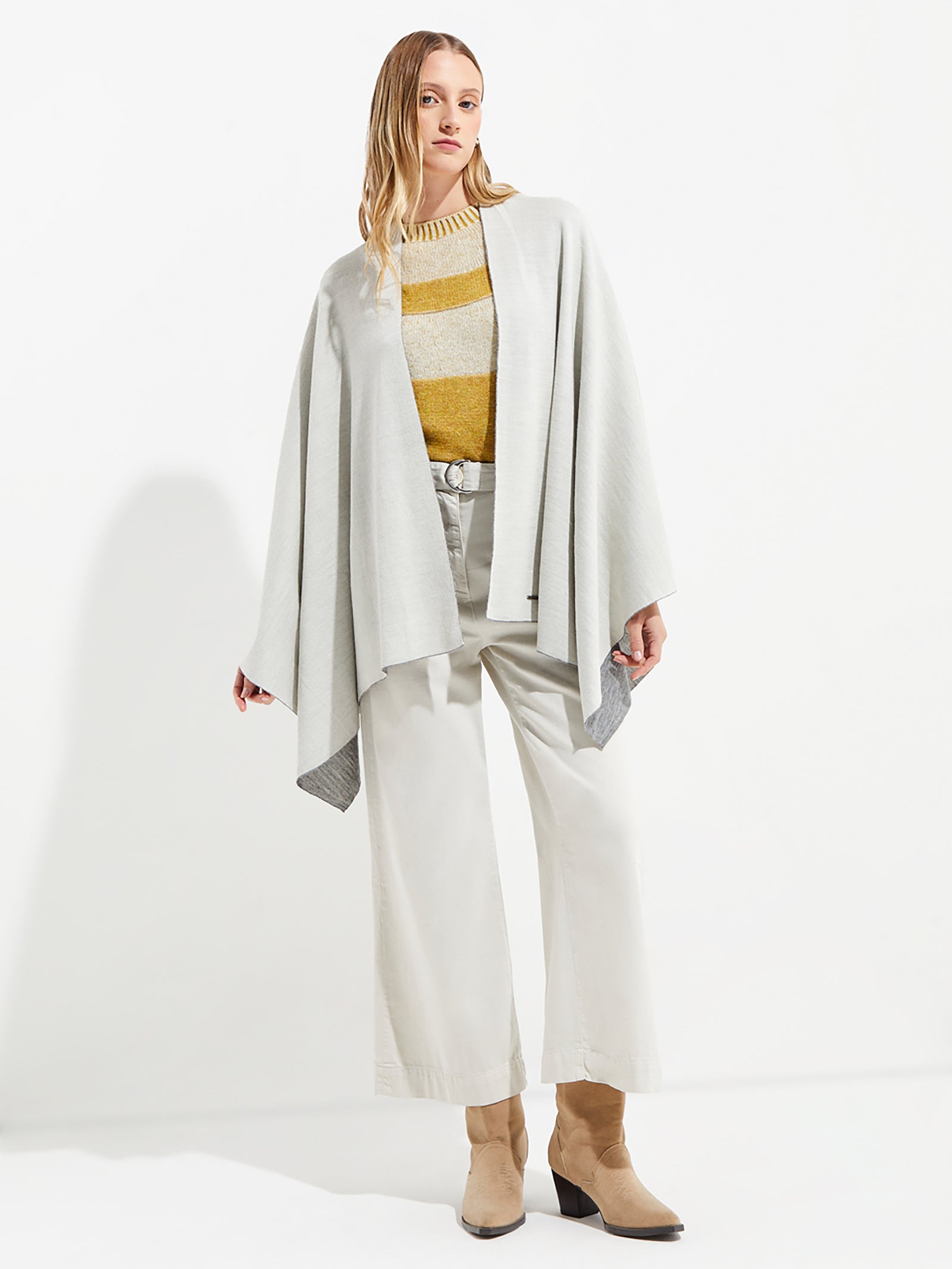 Baby Alpaca Temira Poncho Grey