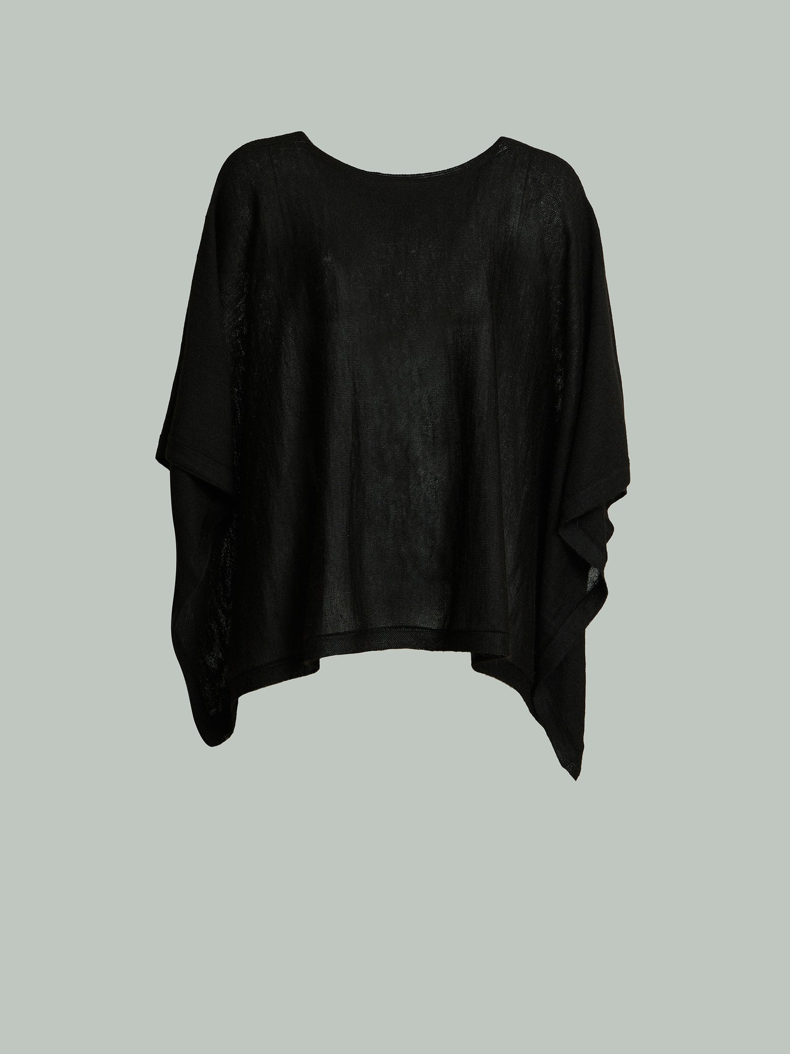 Britany Baby Alpaca Poncho Black