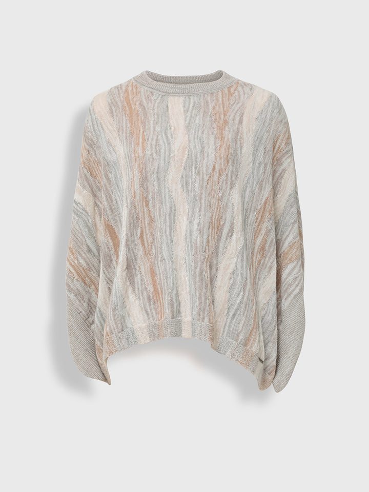 Baby Alpaca Poncho Yola in Beige