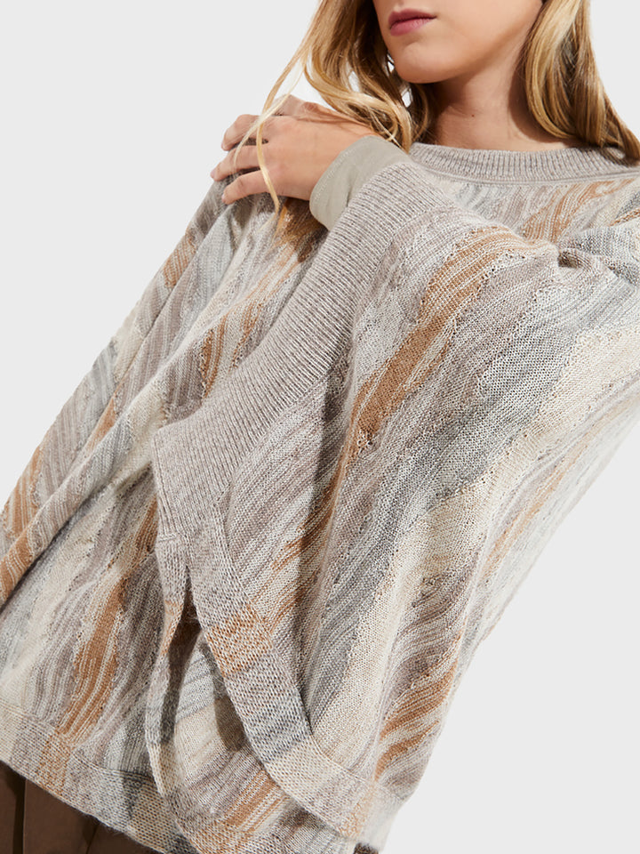 Baby Alpaca Poncho Yola in Beige