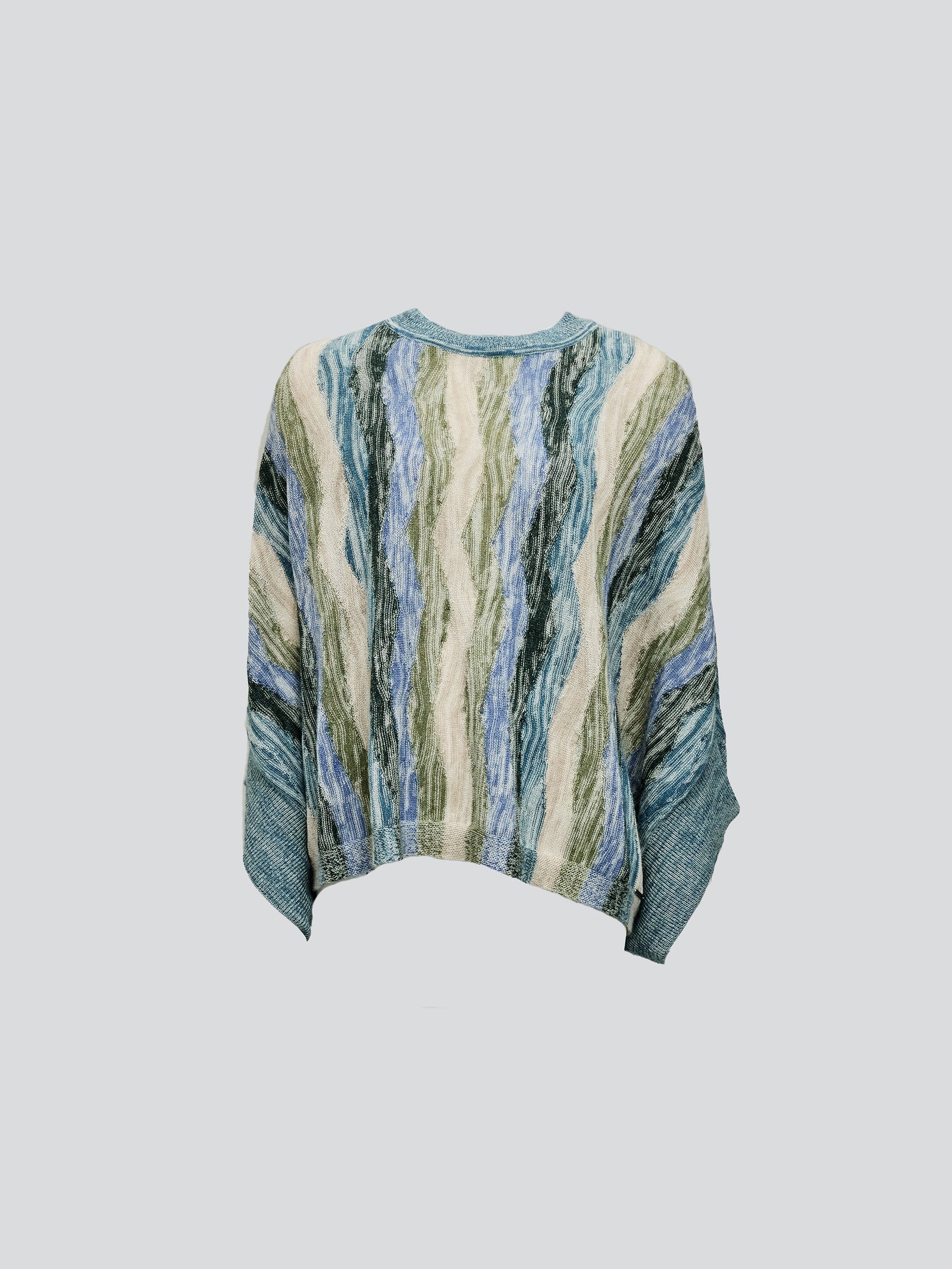 Baby Alpaca Yola Poncho in Light Blue