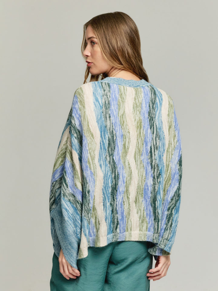 Baby Alpaca Yola Poncho in Light Blue