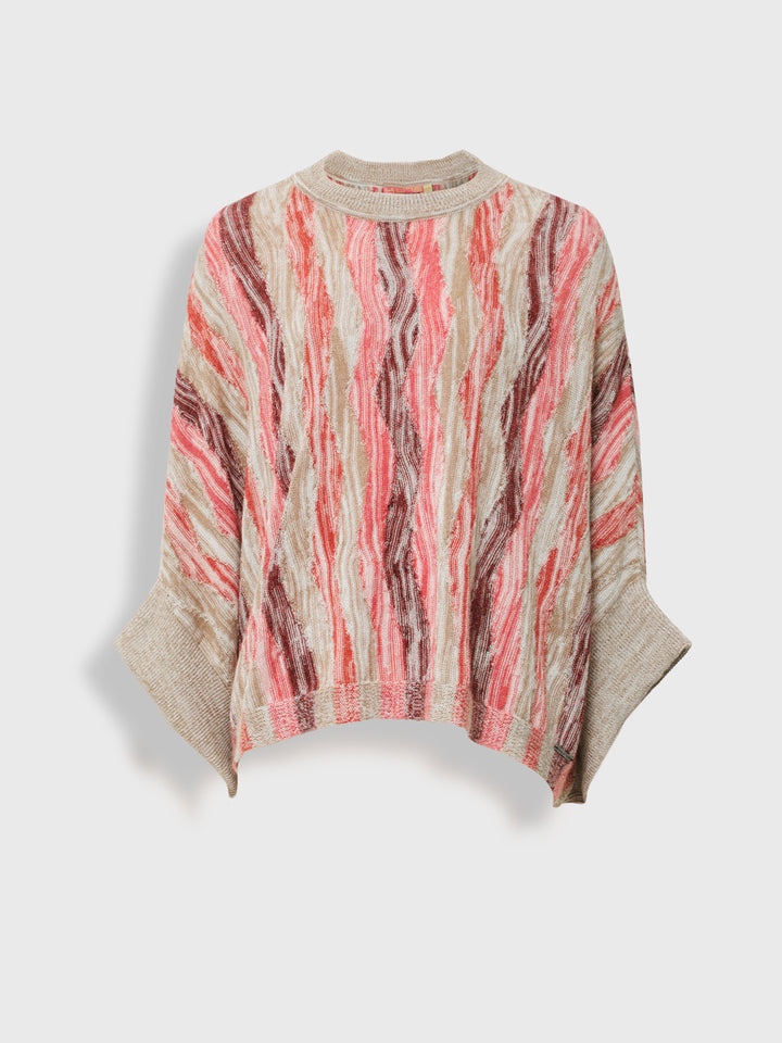 Red Baby Alpaca Yola Poncho