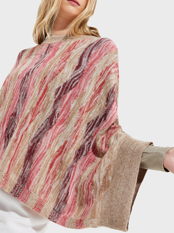 Red Baby Alpaca Yola Poncho