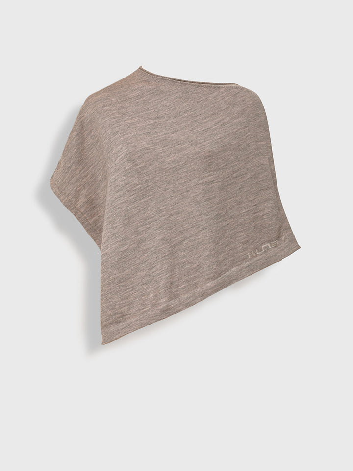 Beige Baby Alpaca Poncho Yura