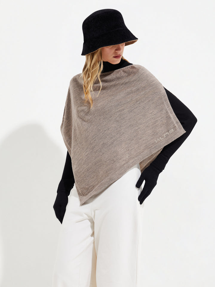Beige Baby Alpaca Poncho Yura