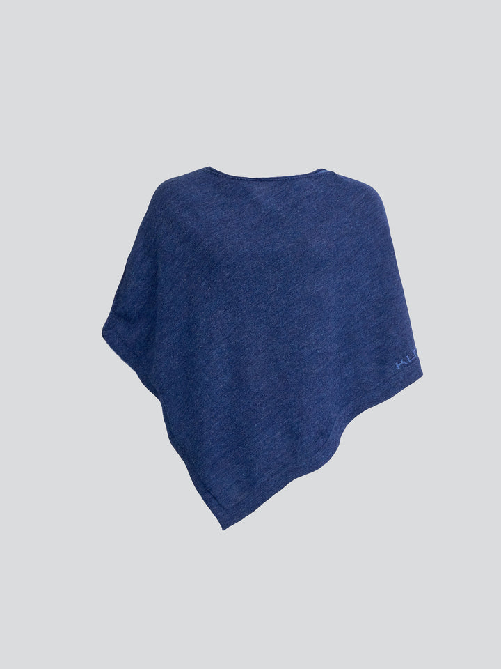 Yura Poncho Made of Baby Alpaca in Blue