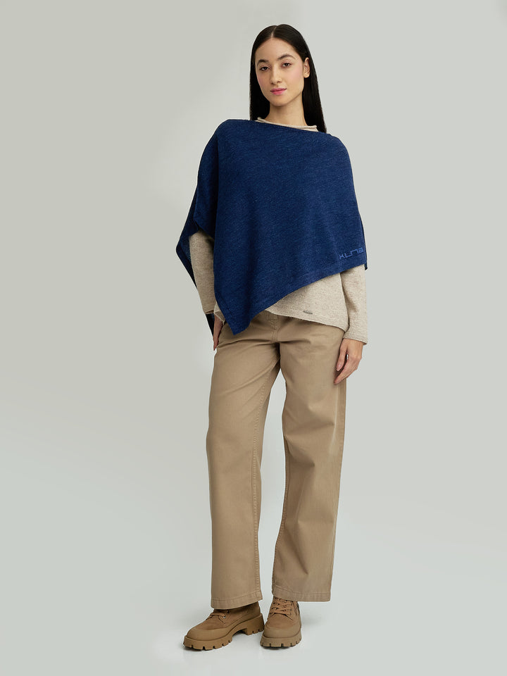 Yura Poncho Made of Baby Alpaca in Blue