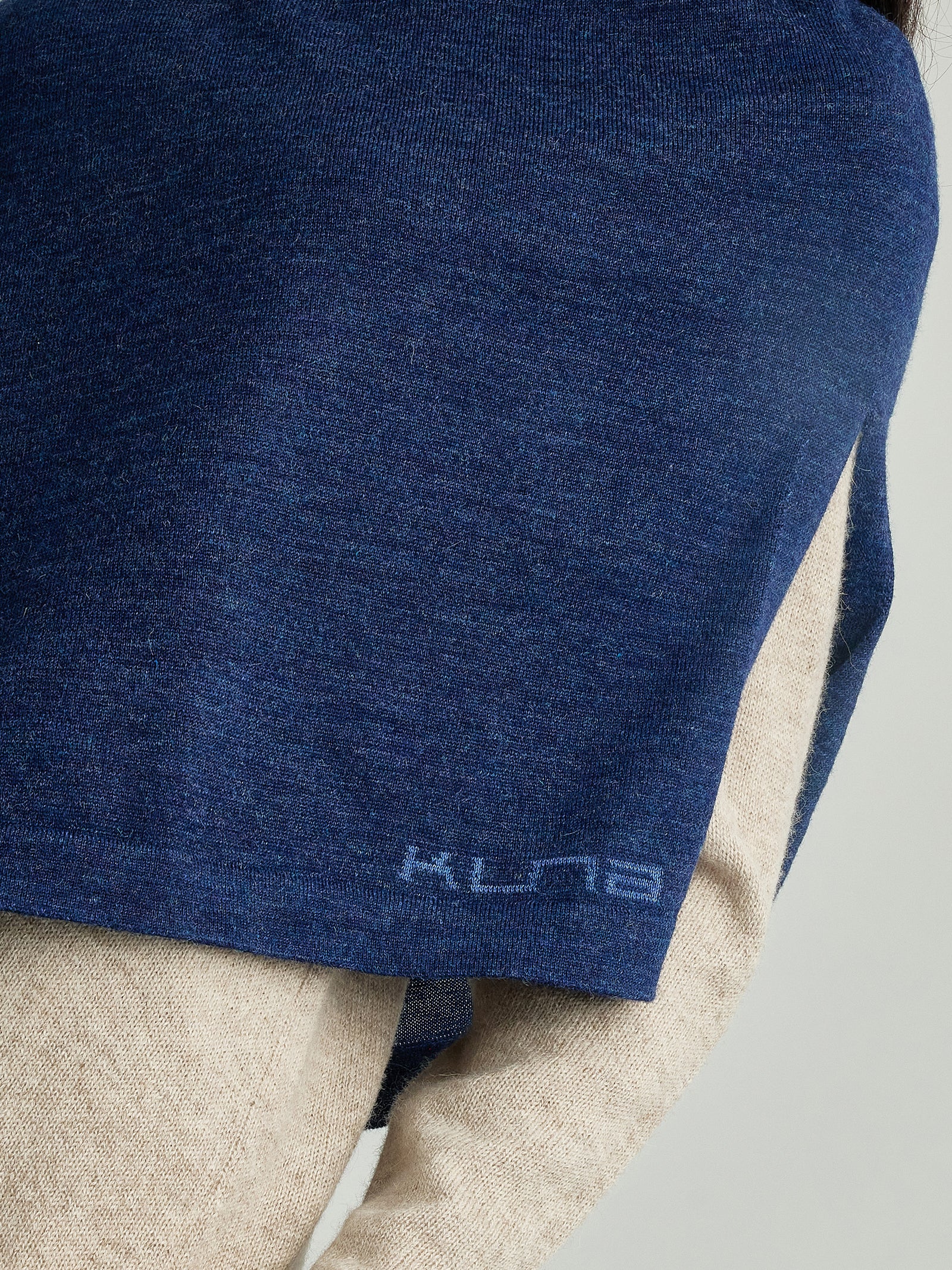Yura Poncho Made of Baby Alpaca in Blue