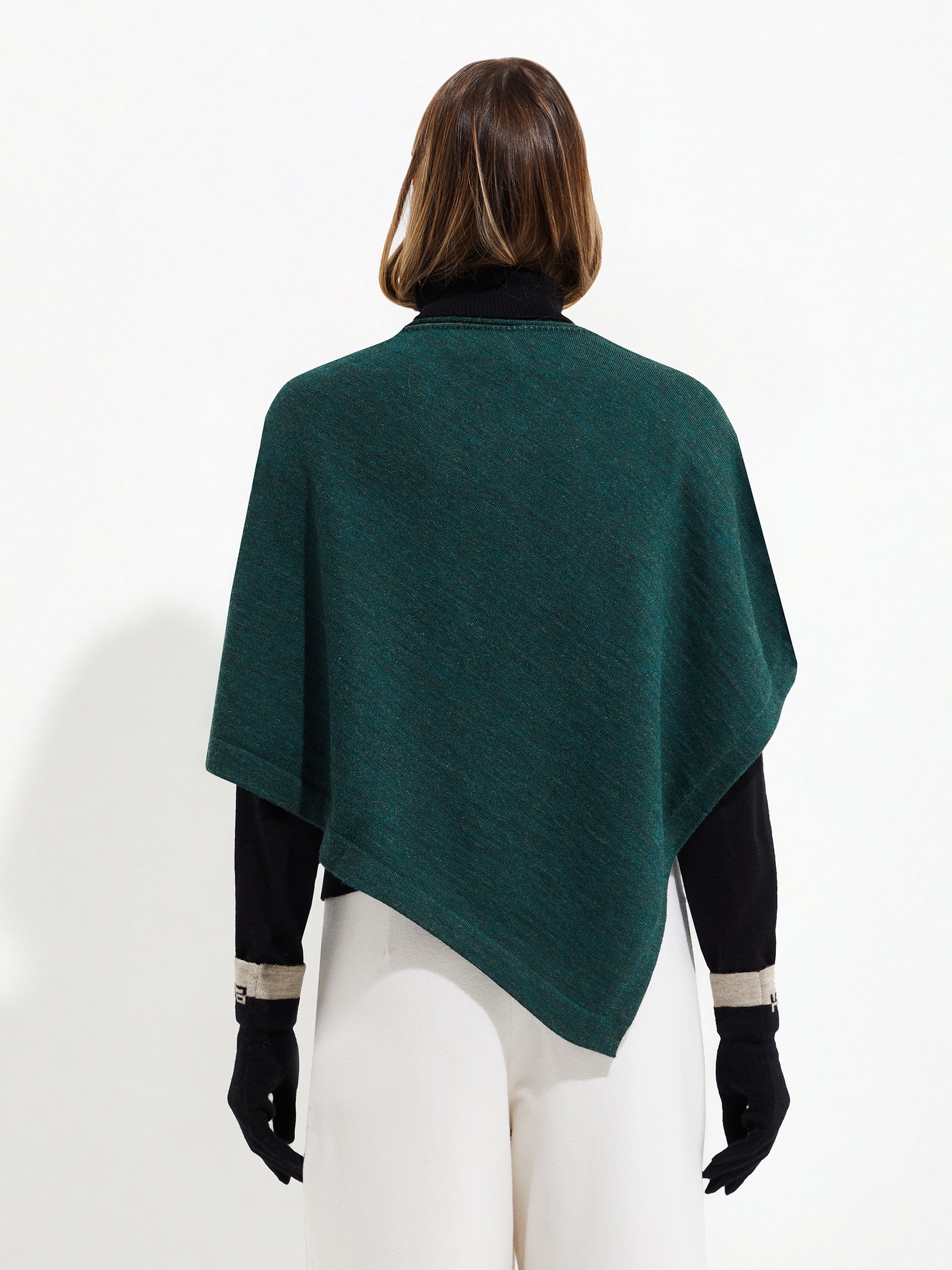 Green Baby Alpaca Yura Poncho