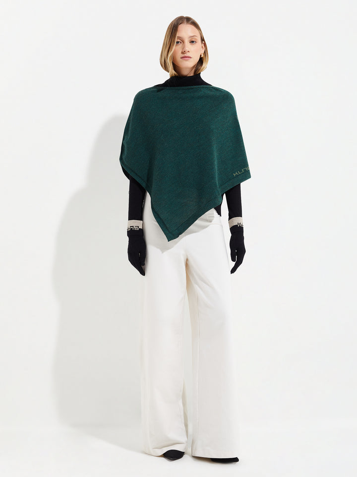Green Baby Alpaca Yura Poncho