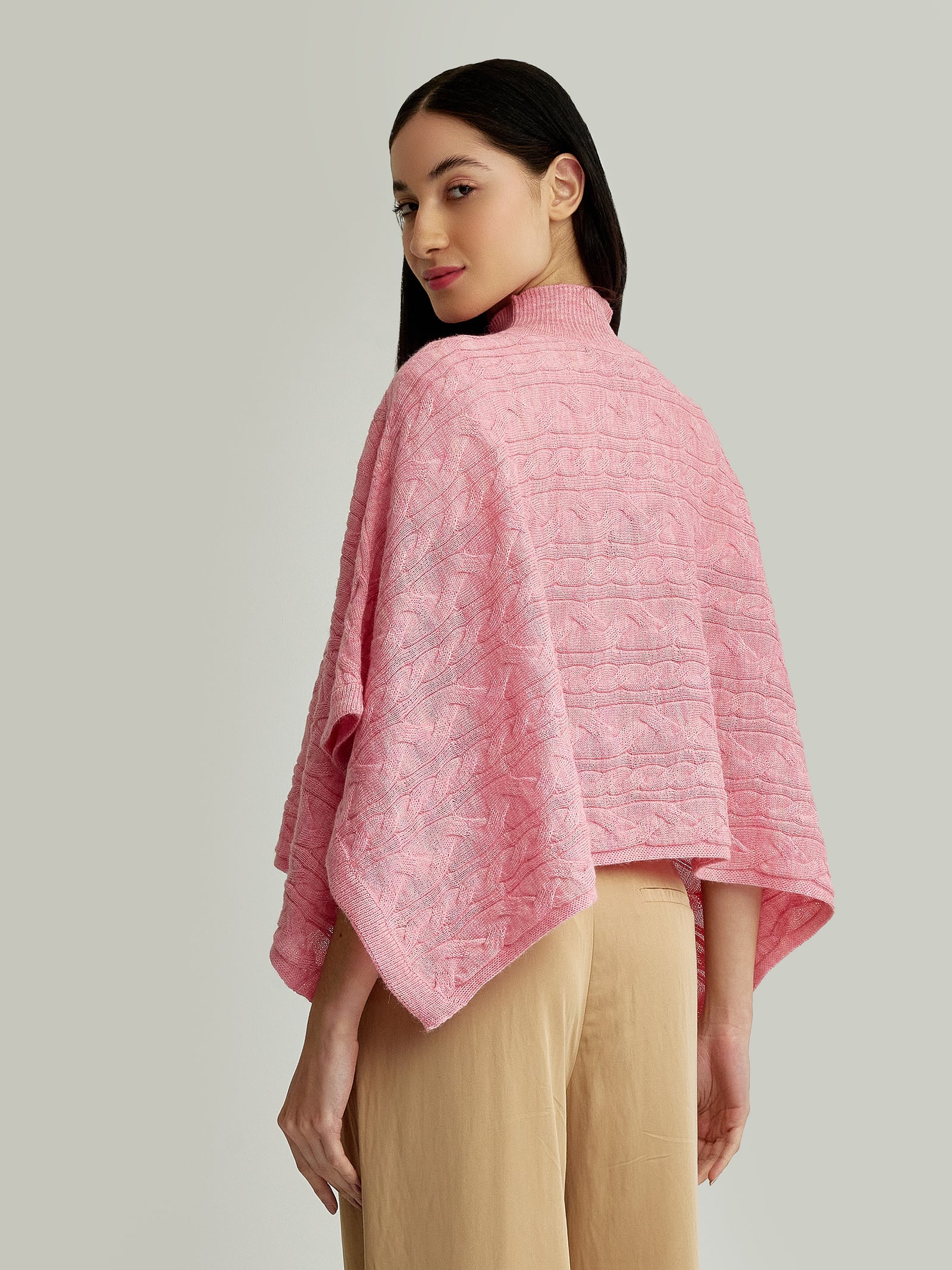 Yanina Poncho Made of Baby Alpaca in Pink