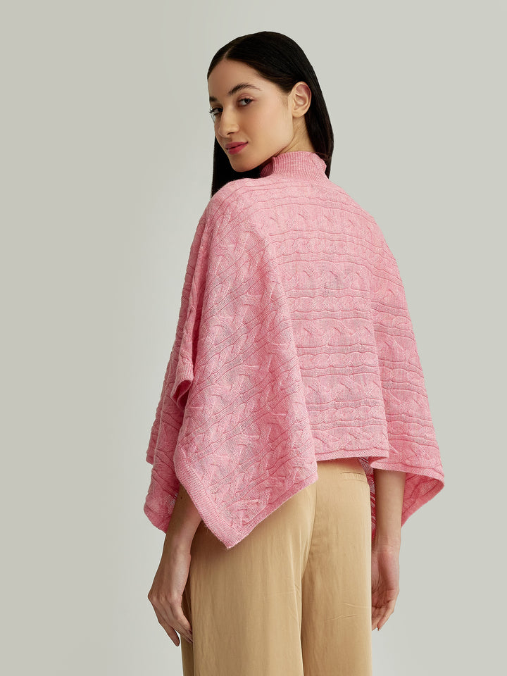 Yanina Poncho Made of Baby Alpaca in Pink