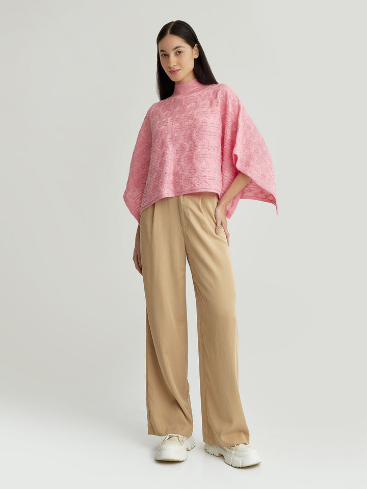 Yanina Poncho Made of Baby Alpaca in Pink