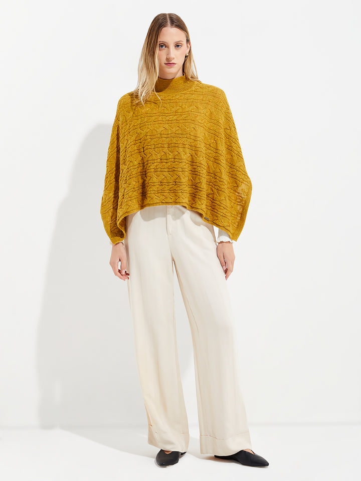 Yanina Baby Alpaca Yellow Poncho