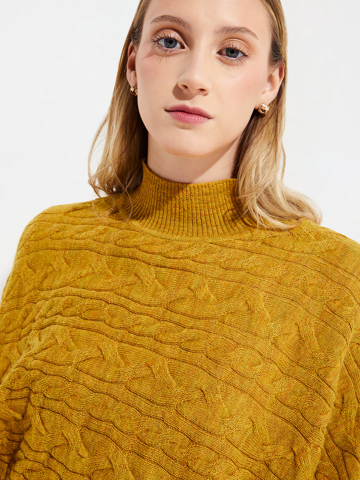 Yanina Baby Alpaca Yellow Poncho