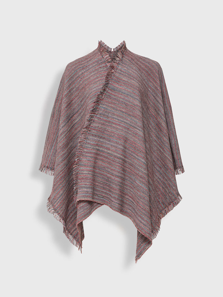Red Baby Alpaca Poncho Yudith