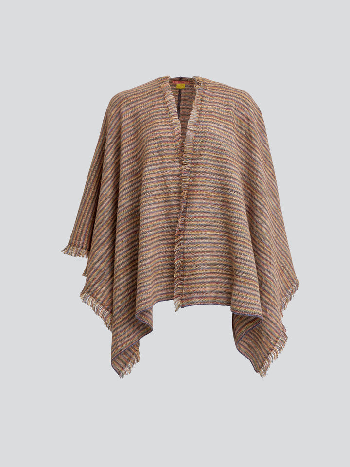 Yudith Poncho Made of Baby Alpaca in Brown Color
