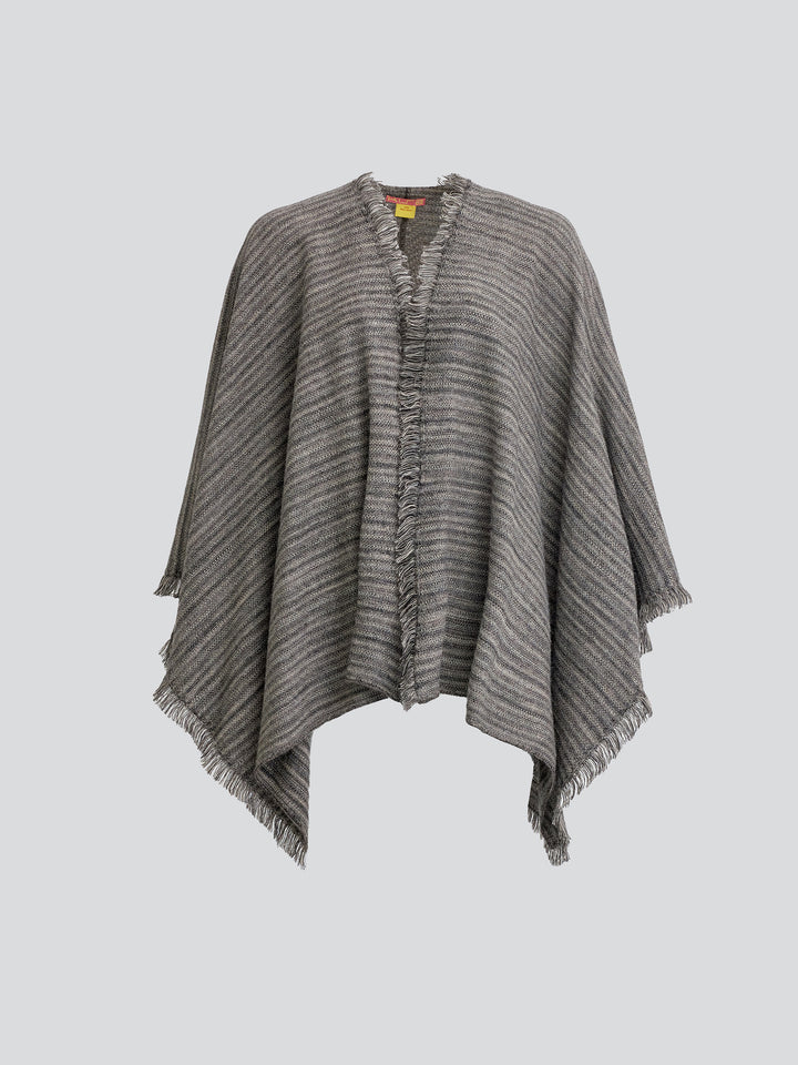 Yudith Beige Baby Alpaca Poncho