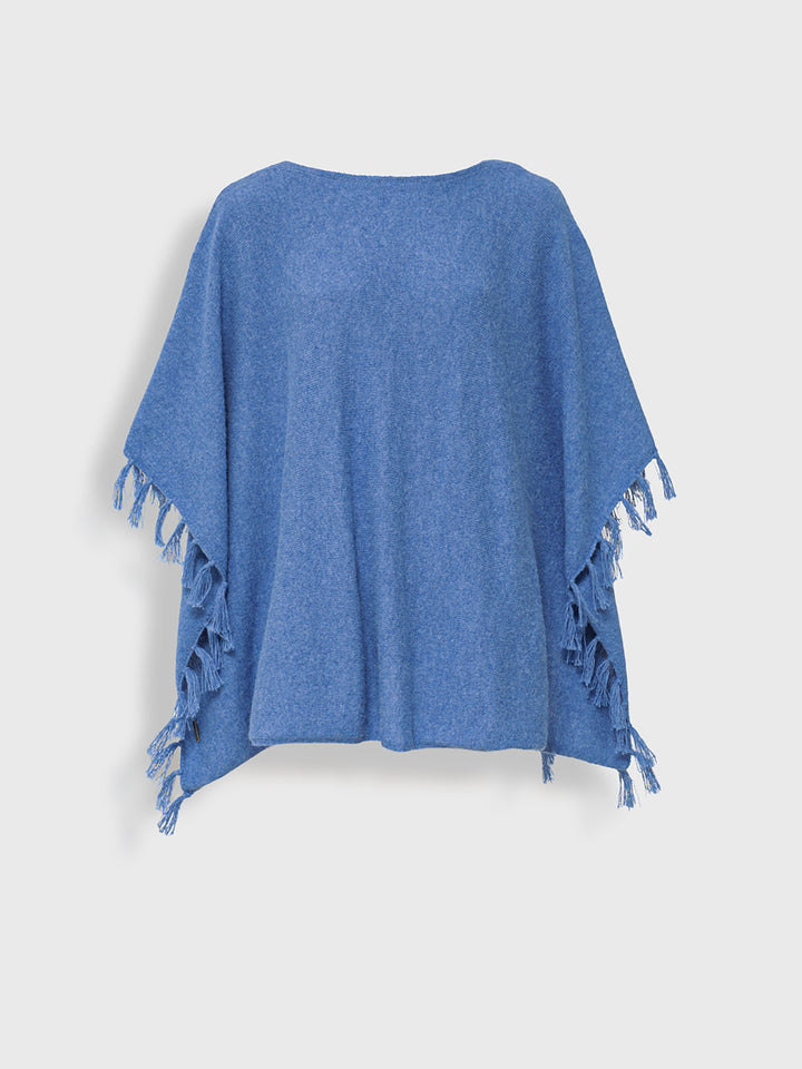 Blue Baby Alpaca Scorpio Poncho