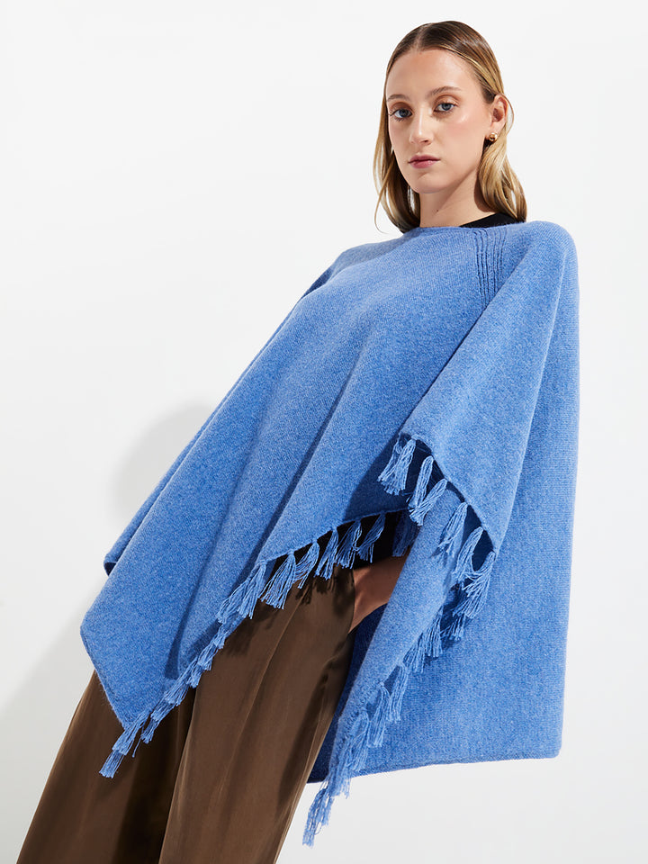 Blue Baby Alpaca Scorpio Poncho