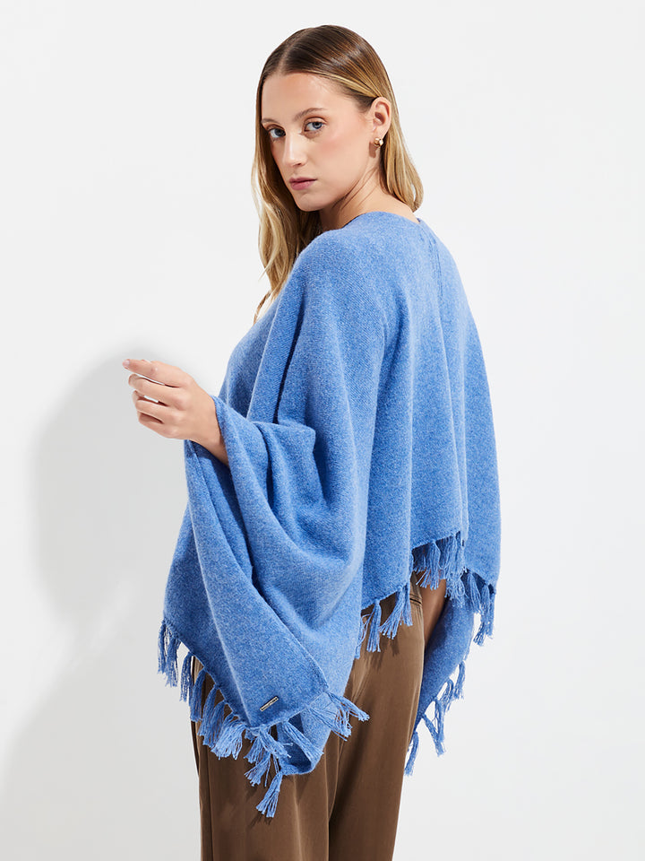 Blue Baby Alpaca Scorpio Poncho