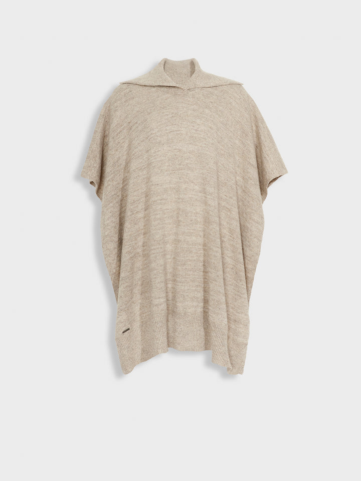 Beige Baby Alpaca Poncho Zoila