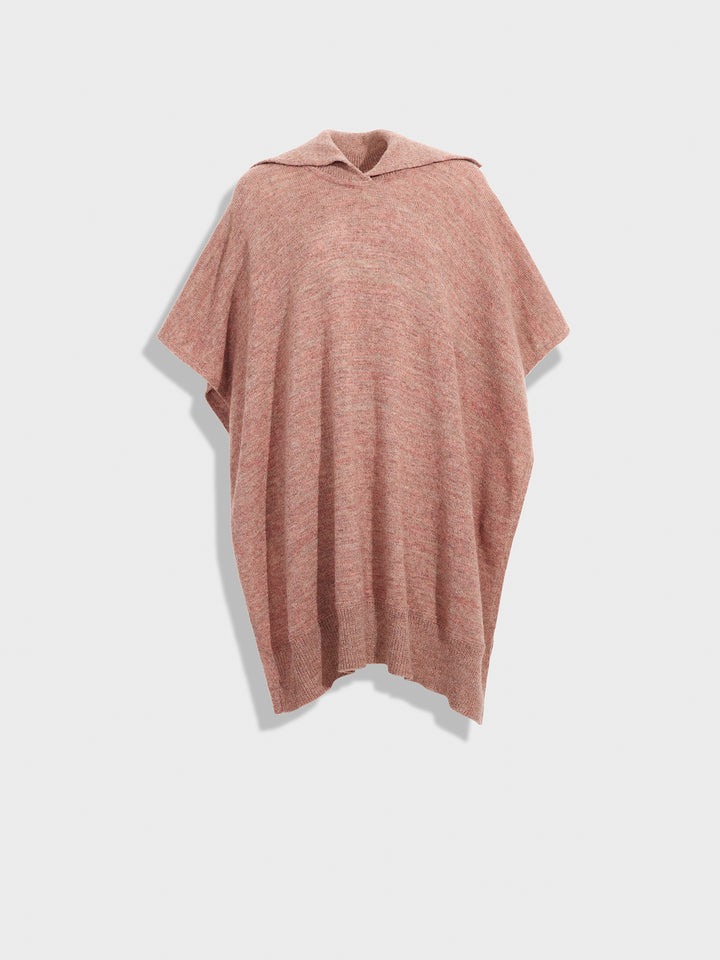 Poncho Zoila De Baby Alpaca Color Rosado