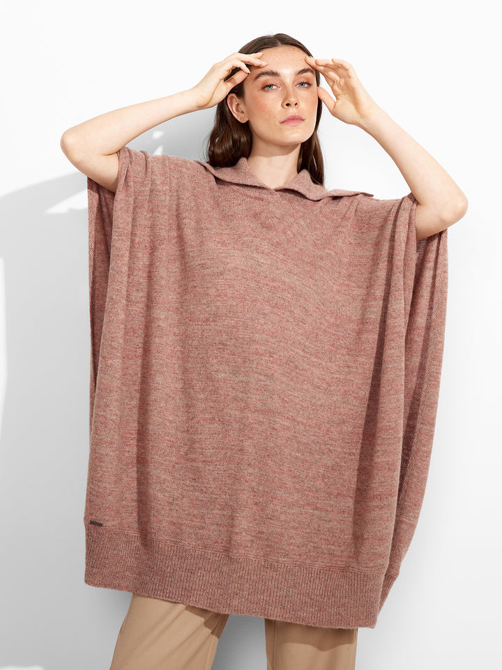 Poncho Zoila De Baby Alpaca Color Rosado