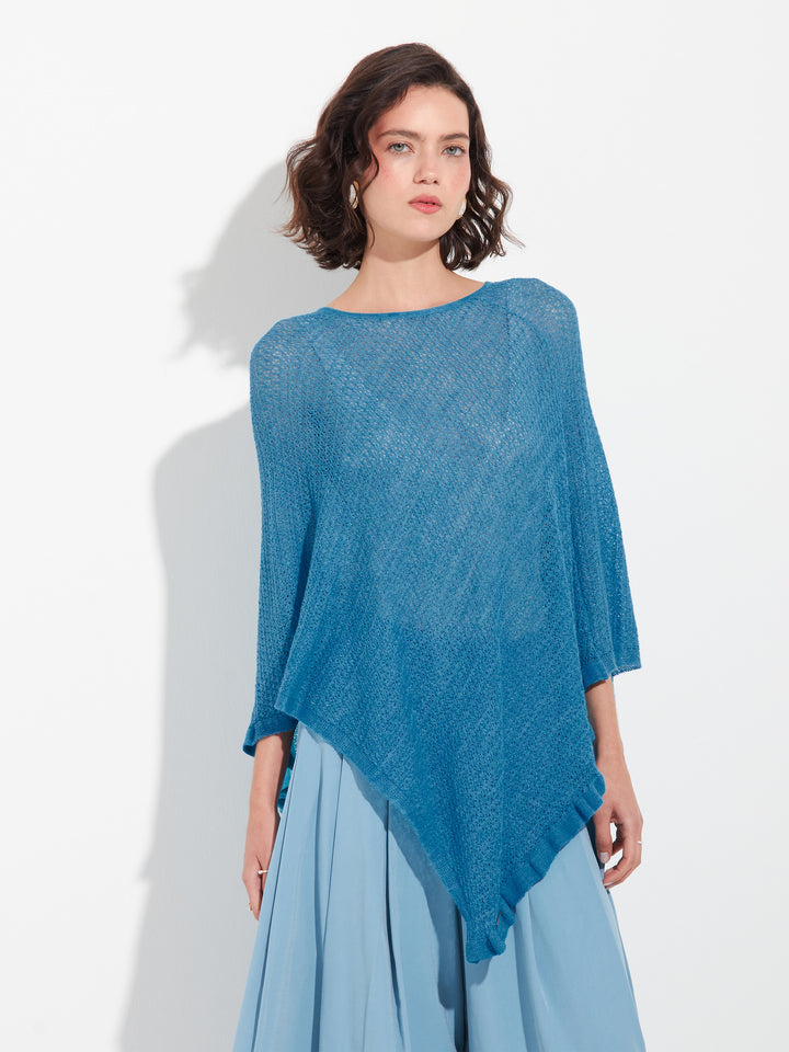 Capa Zaeta De Baby Alpaca Color Azul