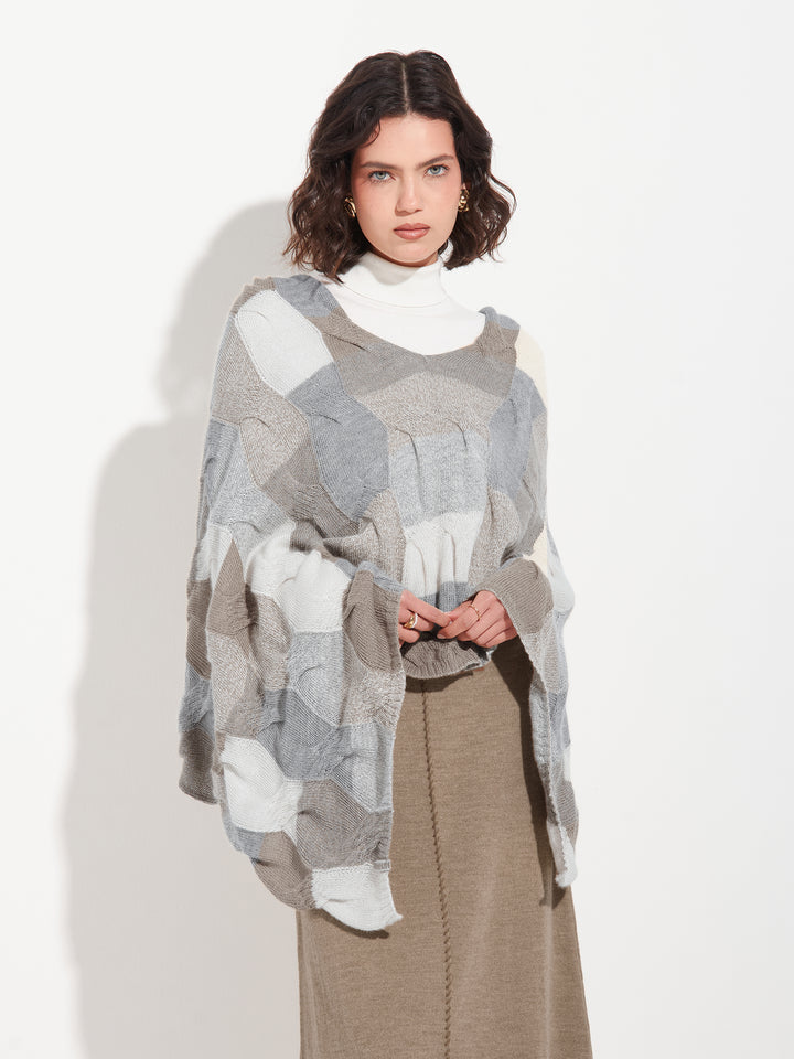 Poncho Borsalino De Baby Alpaca Color Multicolor