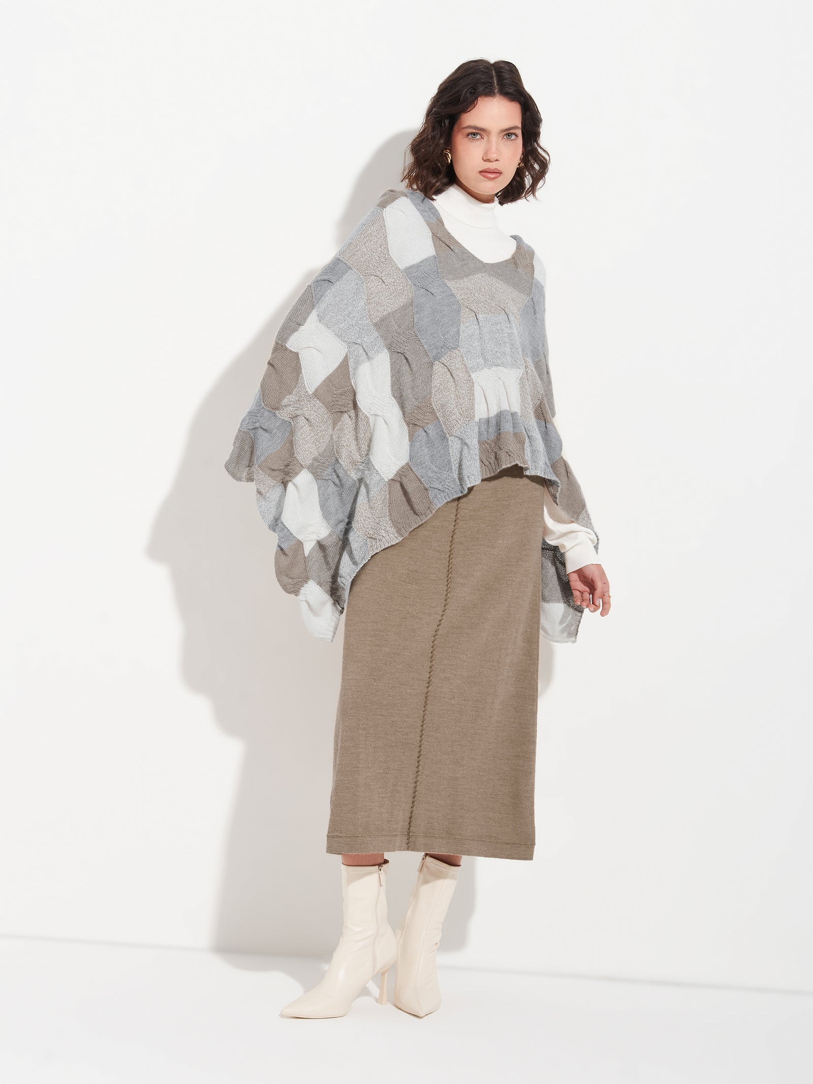 Poncho Borsalino De Baby Alpaca Color Multicolor