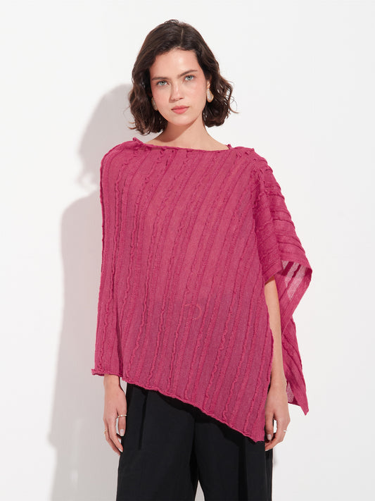 Poncho Zarina De Baby Alpaca Color Fucsia