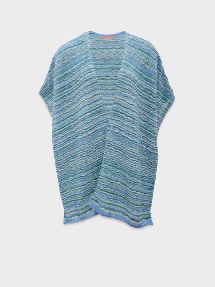 Poncho Corina De Baby Alpaca Color Celeste