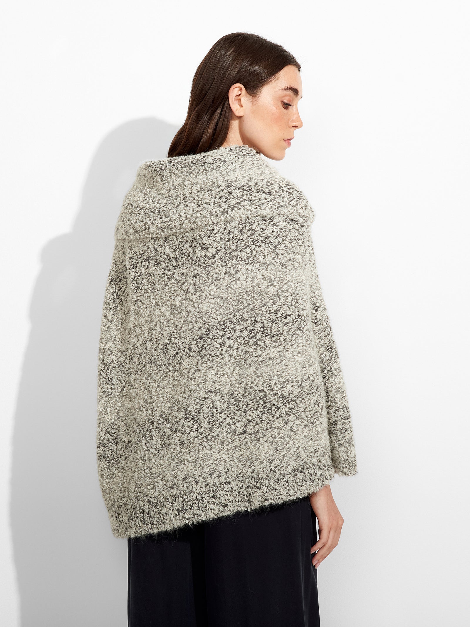 Zaira Suri Alpaca Poncho, Gray