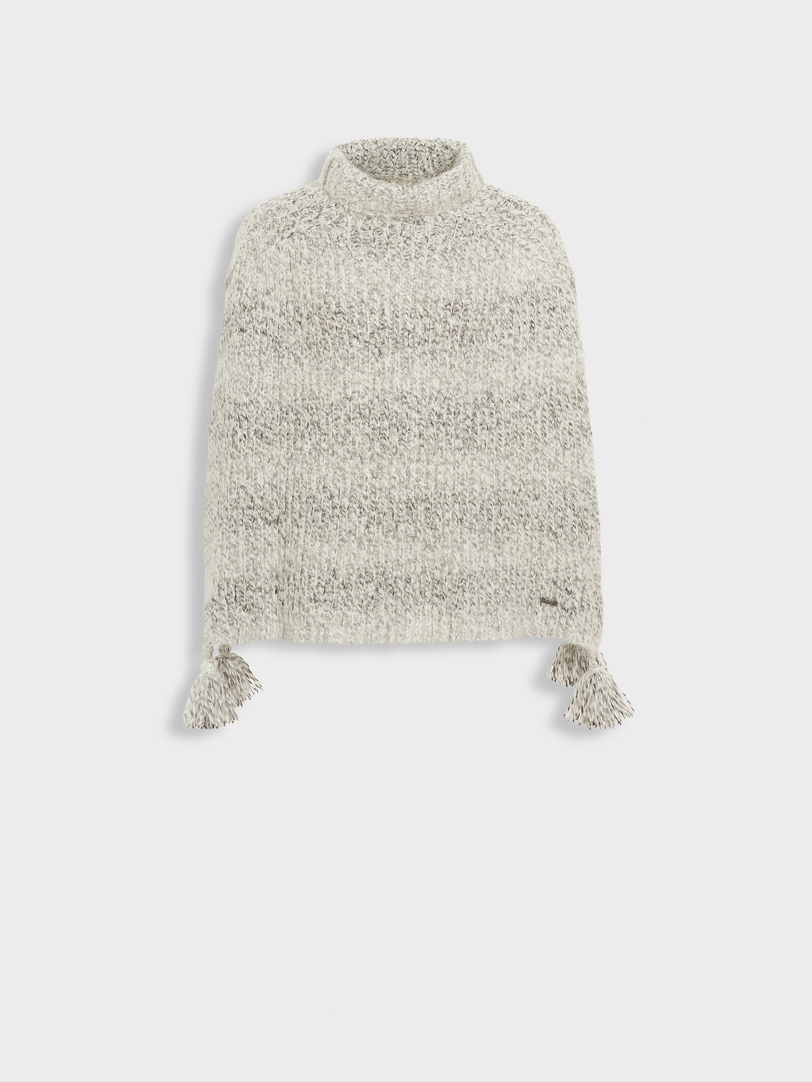 Alpaca and Suri Wool Blend Poncho in Grey