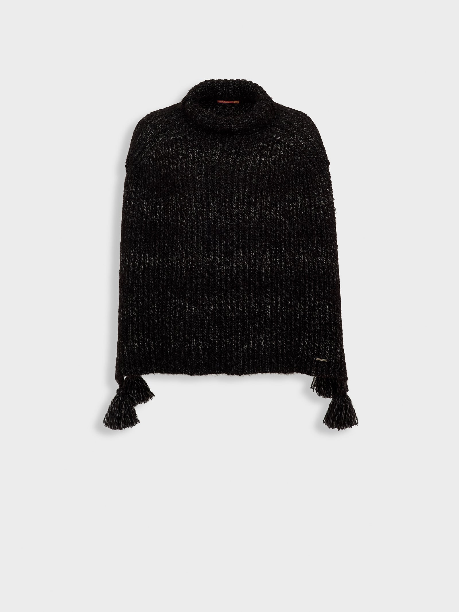 Black Suri Alpaca Poncho Zpazio