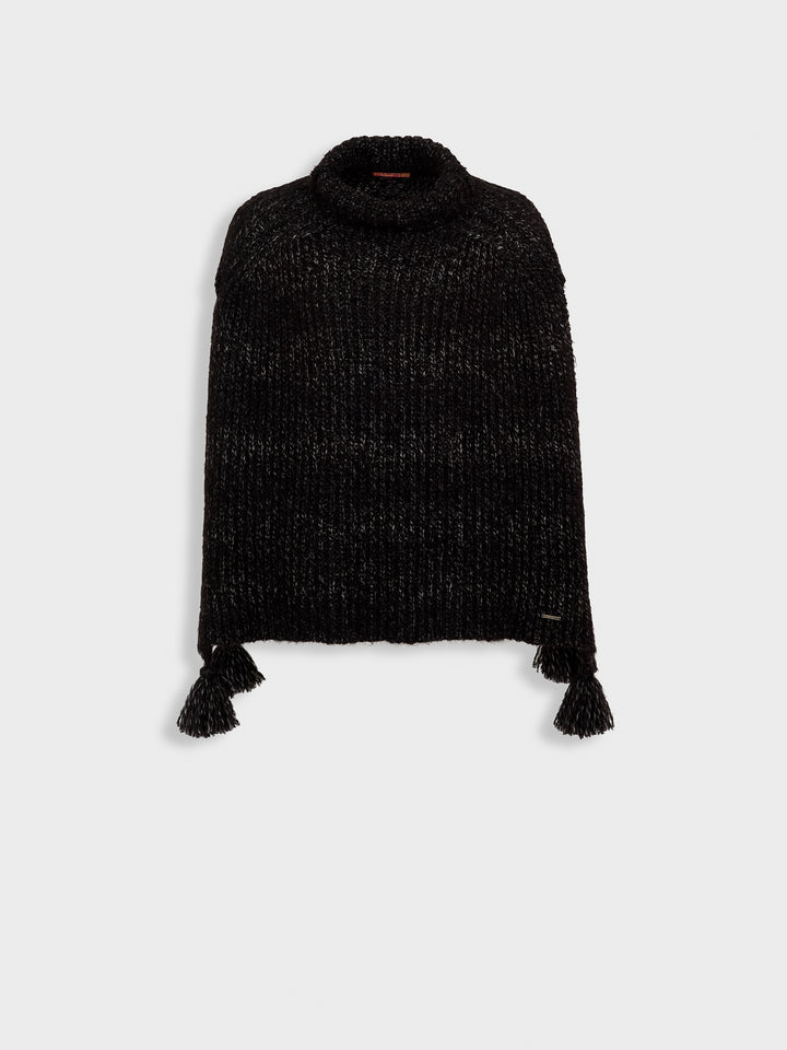 Black Suri Alpaca Poncho Zpazio