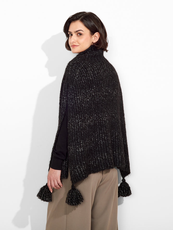 Black Suri Alpaca Poncho Zpazio