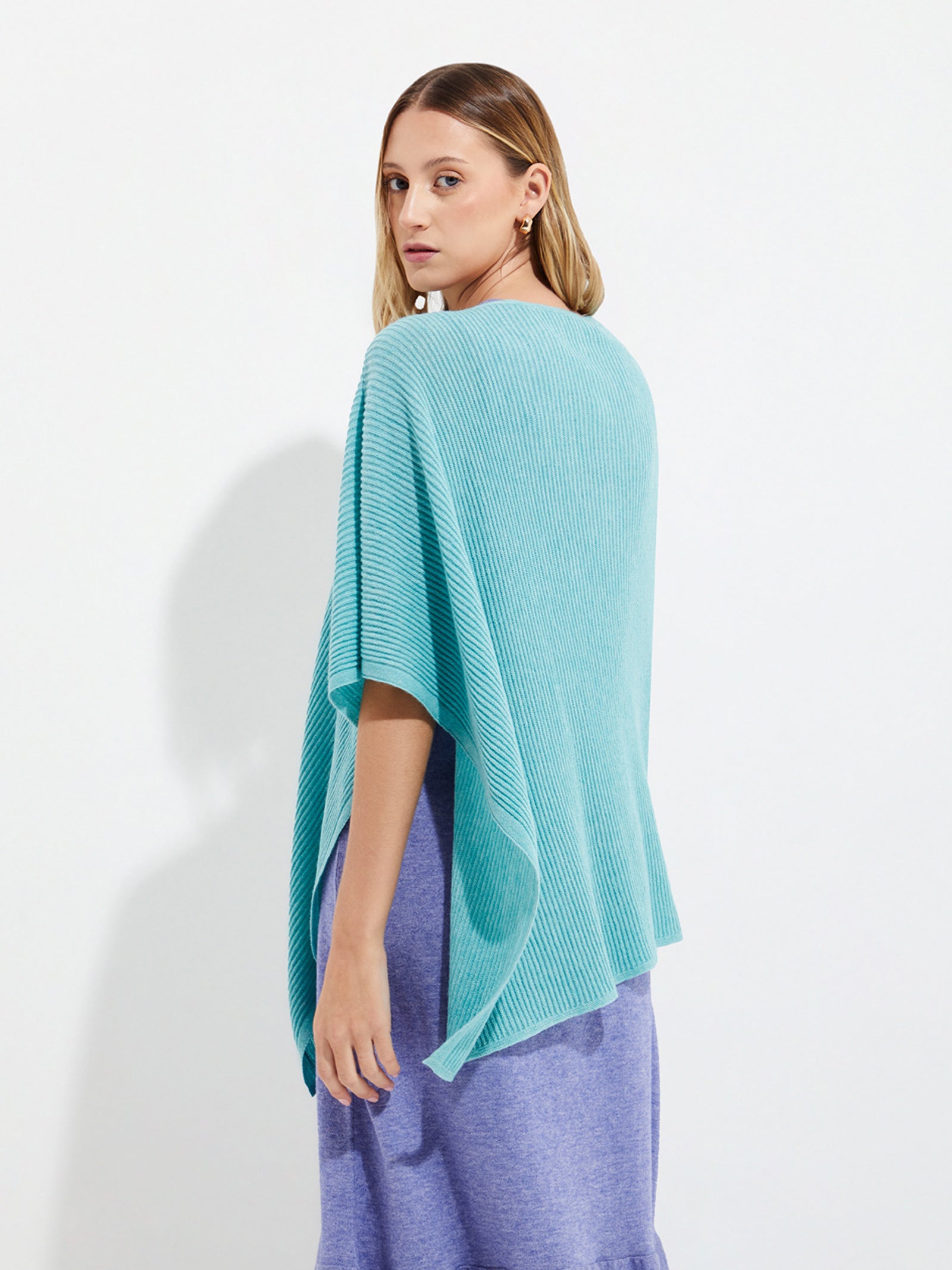 Ypanema Turquoise Cotton Poncho