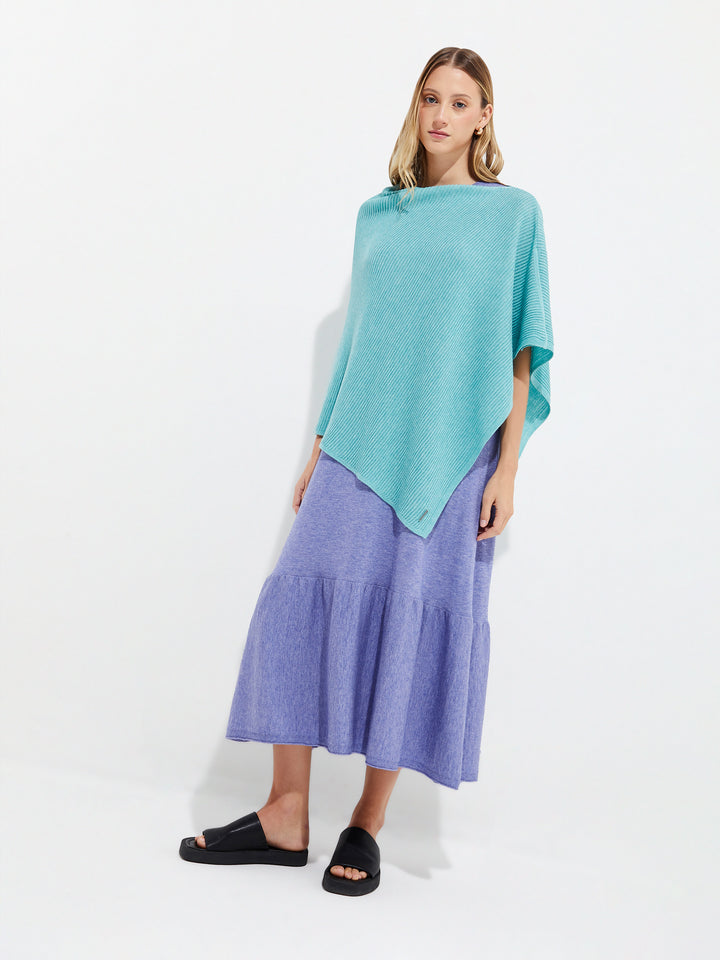 Ypanema Turquoise Cotton Poncho