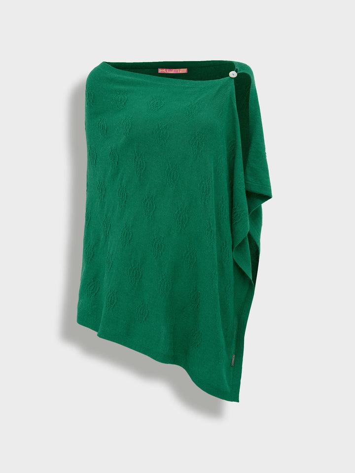Zabeth Green Cotton Poncho