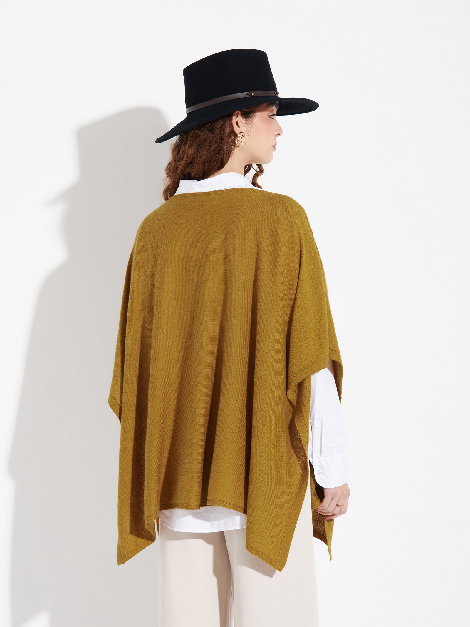 Poncho Zarah De Algodón Color Amarillo