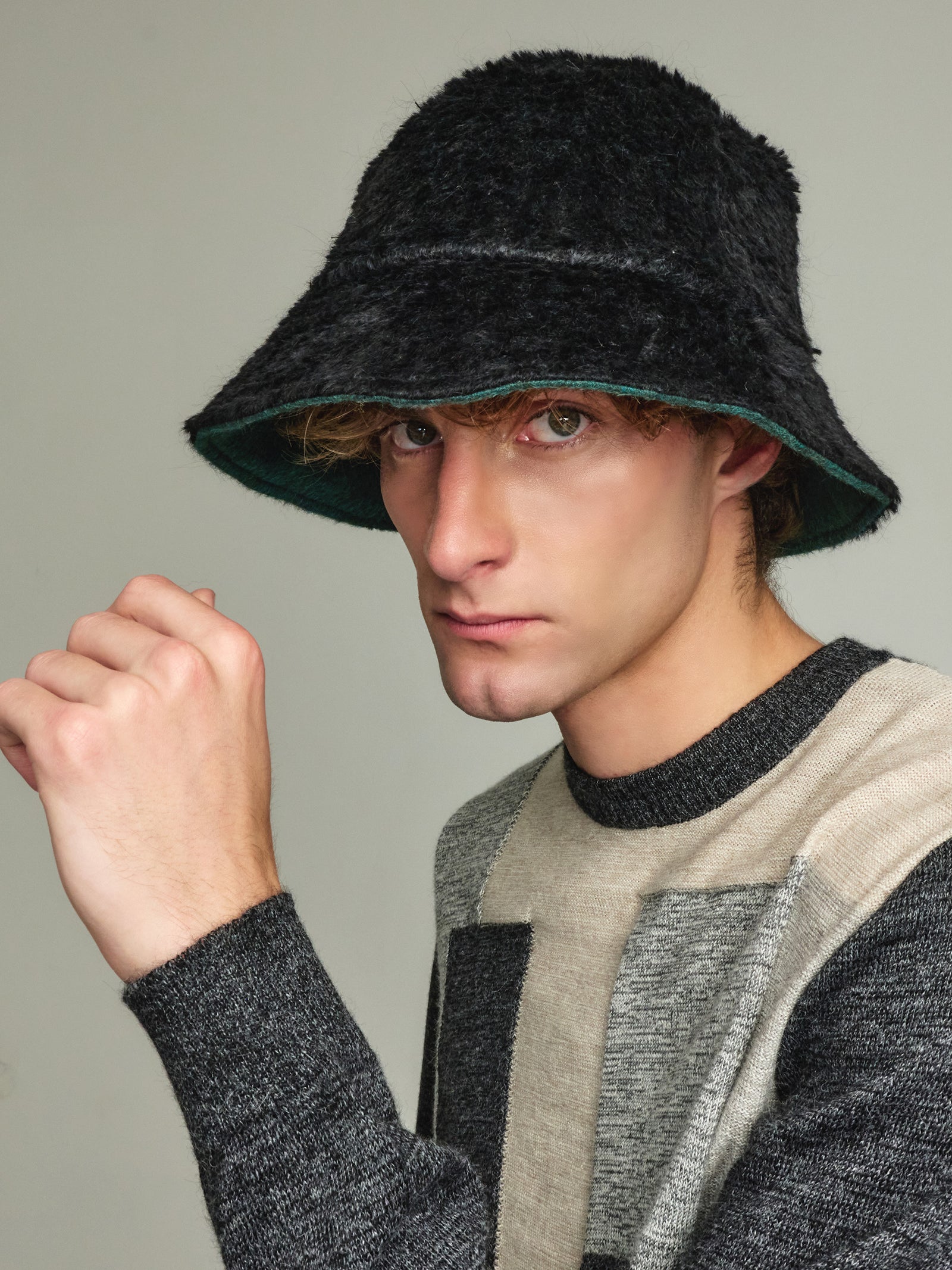 Young Hat in Baby Alpaca Color Green
