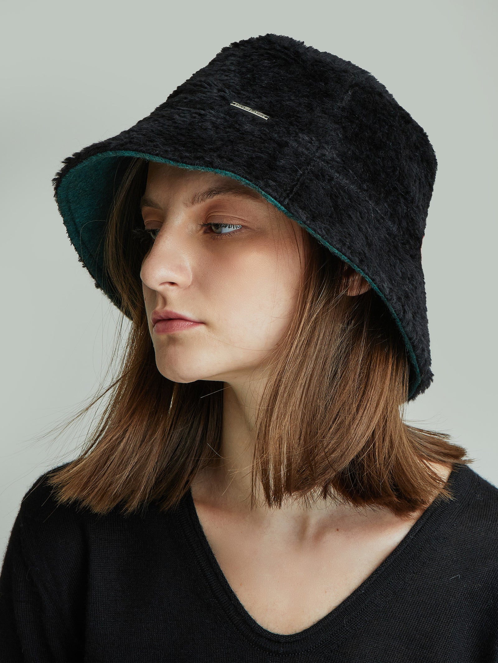 Young Hat in Baby Alpaca Color Green