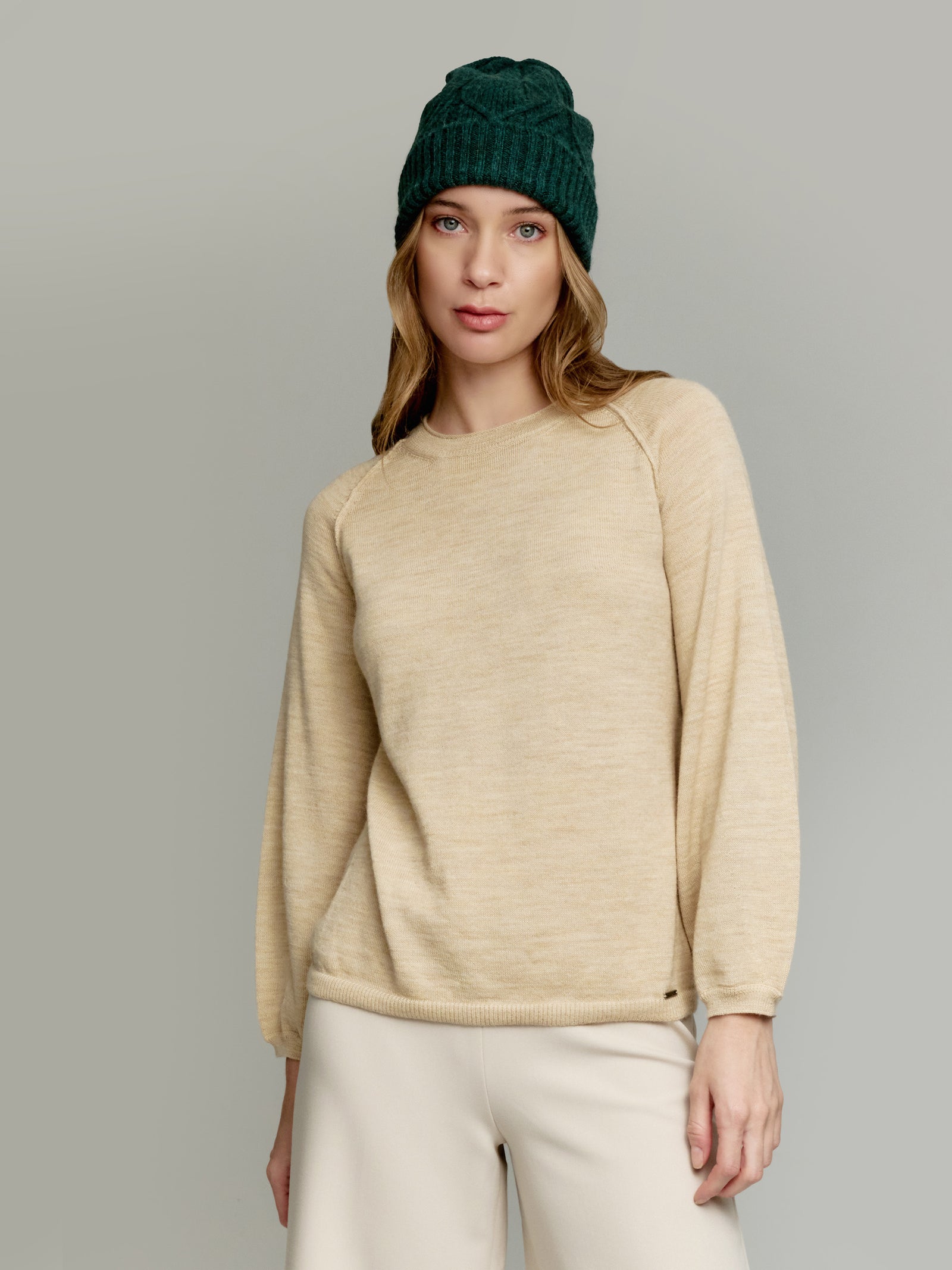 Gorro Yann De Baby Alpaca Color Verde