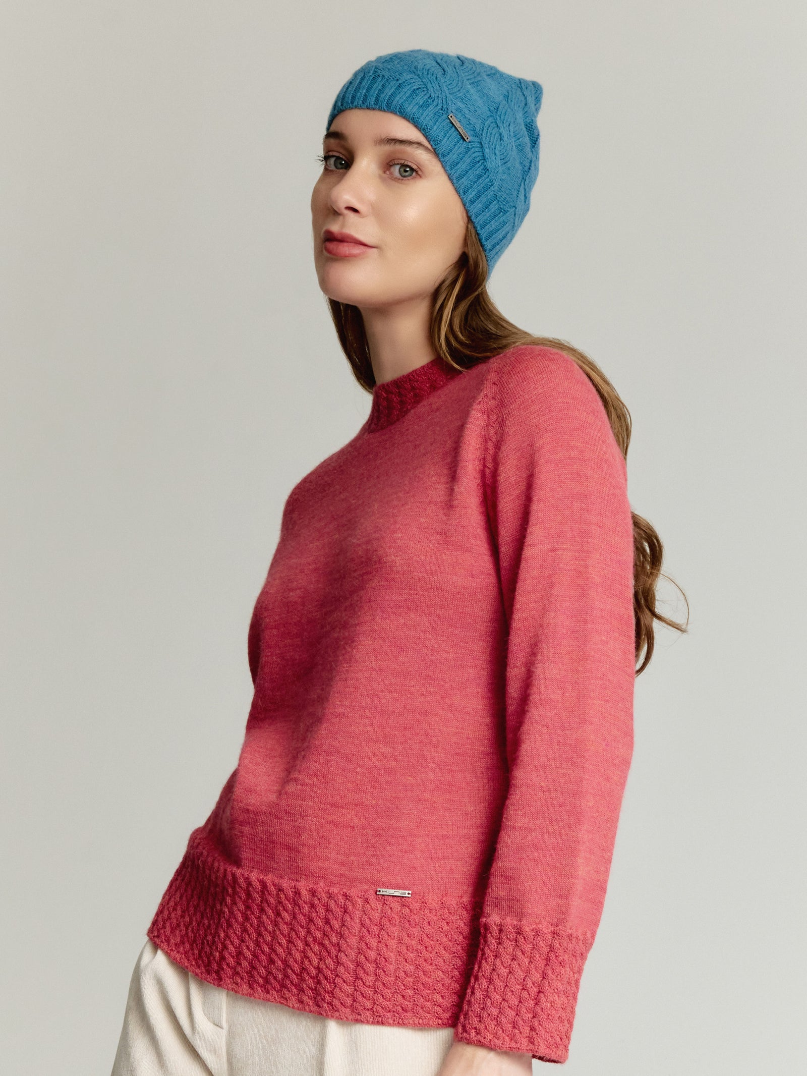 Gorro Yarela De Baby Alpaca Color Celeste