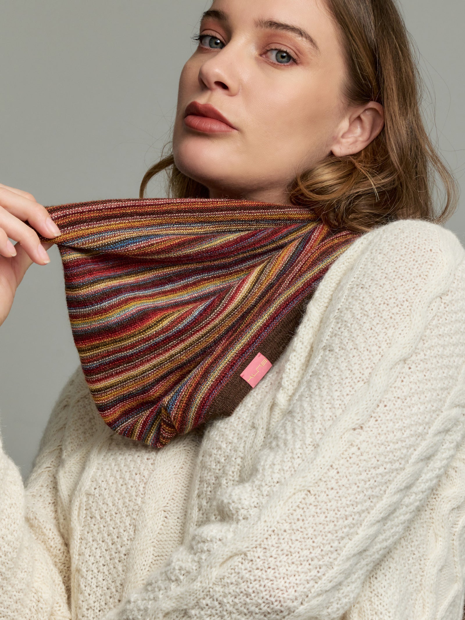Yanis Baby Alpaca Scarf Brown Color