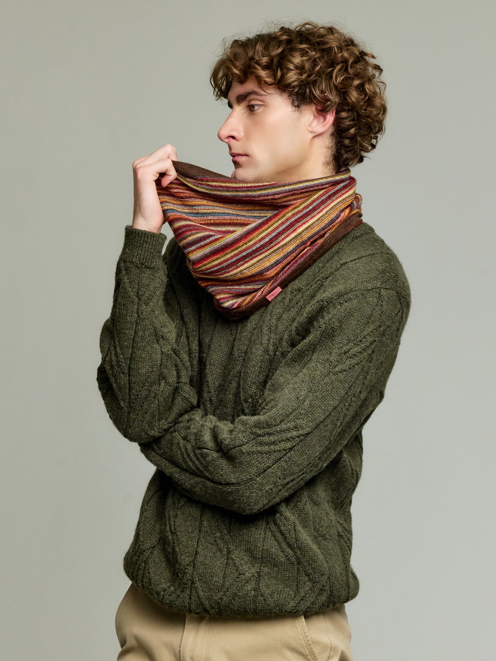 Yanis Baby Alpaca Scarf Brown Color