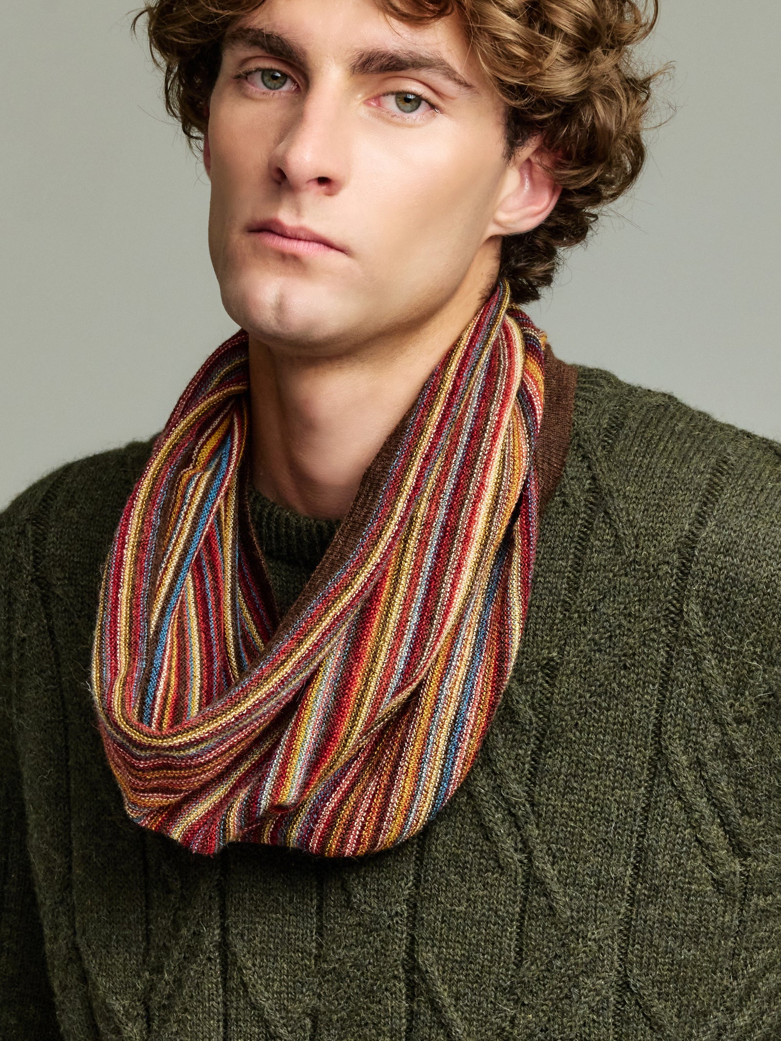 Yanis Baby Alpaca Scarf Brown Color